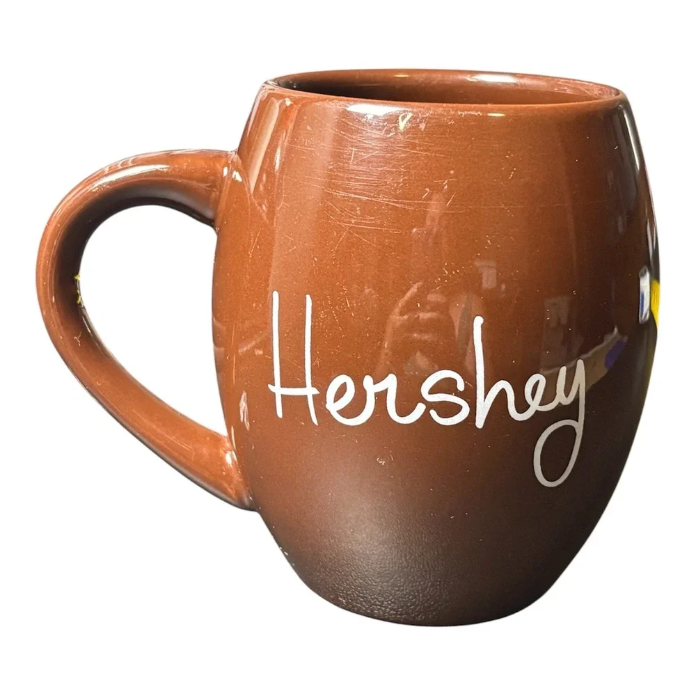 Hershey's‎ Chocolate World Happy Chocolate Bar Coffee Mug Brown Coffee Cute